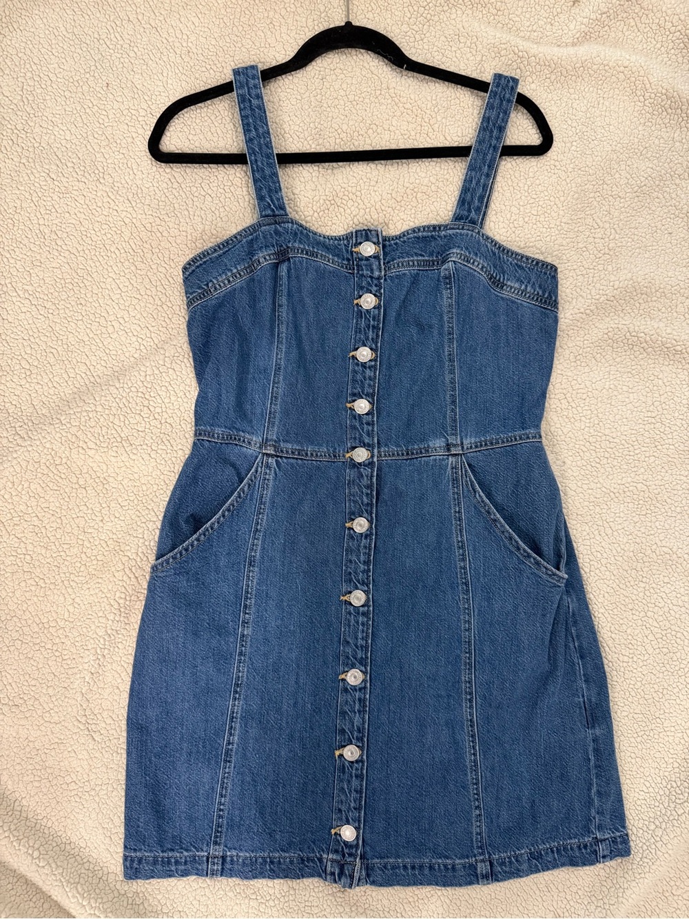 Levi's Blue Denim Button-Front Mini Dress